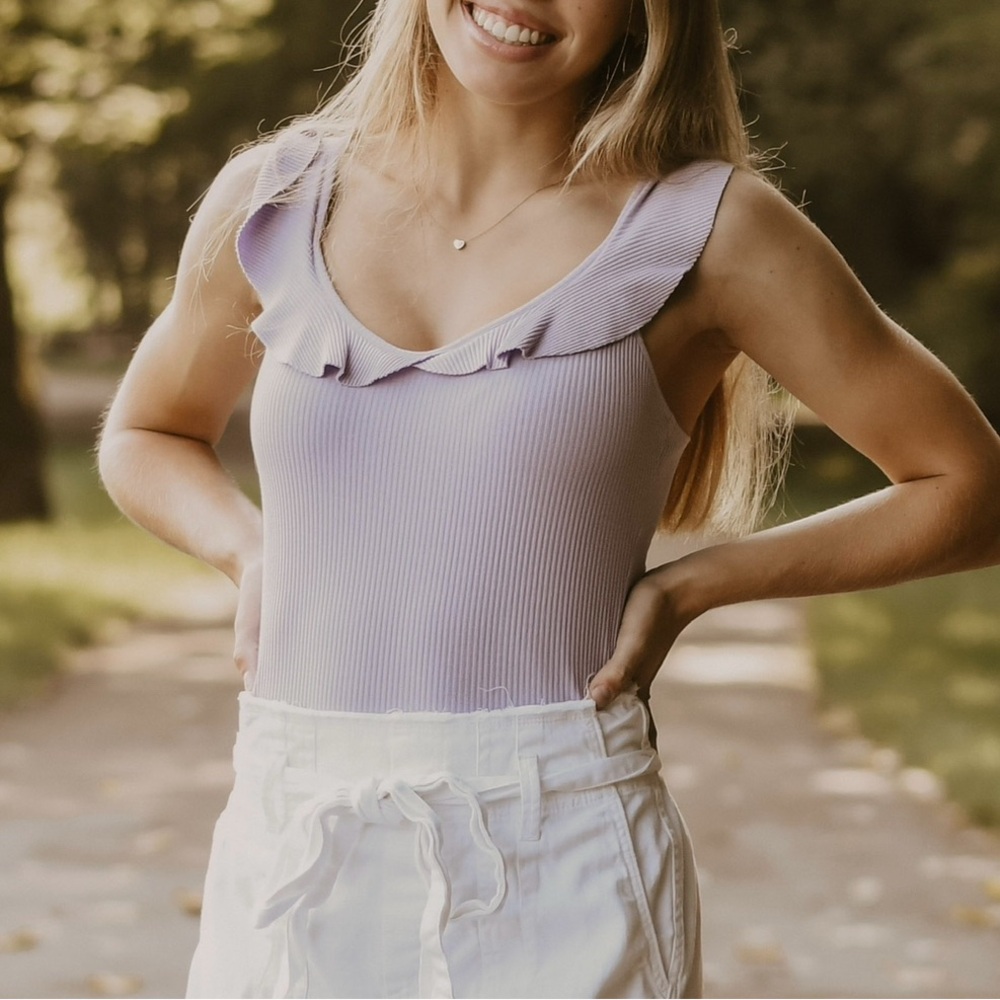 Garage Lavender Ribbed Tank Top